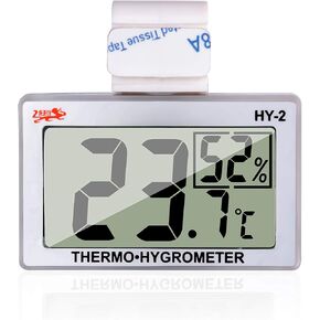 Reptile Thermometer Hygrometer LCD Digital Humidity Gauge Digital Thermometer Hygrometer for Reptile Terrarium Digital Reptile Tank Thermometer Hygrometer with Hook (Silver) in Kuwait