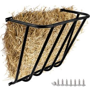 Hay Feeder Goat, 24.8 x 21.26 x 12.2 Multiple Sided Goat Hay Rack, Heavy Duty Galvanized Metal Wall Hay Rack for Sheep Horses, etc