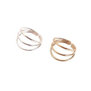 Set of 2 Tiny Triple Thin Band Sterling Silver and Gold Plated Ear Cuff Handmade, Cartilage Earrings, Non Pierced Ear Wrap