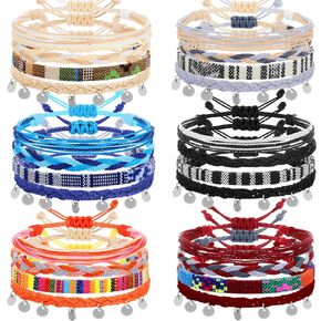 Yinkin 24 Pcs Boho Surfer Ankle Bracelet for Women Men Adjustable Beaded Anklets Unisex Handmade Braided Bracelet Waterproof Surfer Beach Bracelet Anklet Bracelet String Rope Jewelry (Elegant Style)