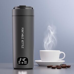 Dual Voltage Portable Electric Kettle Travel Hot Water for Tea, Coffee, 6 Temperature Controls and LCD Display, 316 Stainless Steel and 450ml, Auto Shut Off & Boil Dry Protection