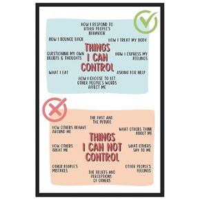 Classroom Decor, Things I Can Control Poster Mental Health Poster - Greta for School Counselor Office Decorations Counseling Therapist School Social Worker Office Décor - 11x17 in. Laminated Print