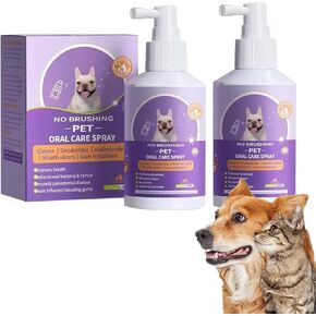 Petry Oral Spray for Dogs, Pet Oral Spray to Clean Dogs & Cats' Teeth, Petry Teeth Cleaning Spray Healthpety Oral Spray for Dog, Pet Breath Freshener Oral Spray. (50ML, 2PCS)