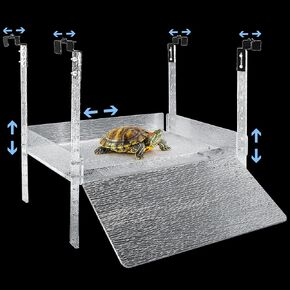 Hanging Turtle Basking Platform, Fit for 16'' to 18.5'' Width Tank, Non-Slip Turtle Dock Aquatic Reptile Ramp Dock for Aquatic Turtles
