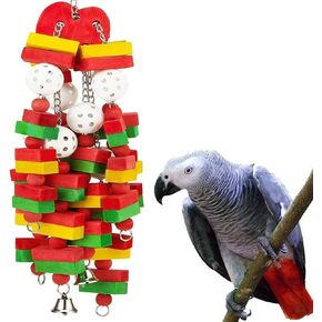 Bird Toys Parrot Toys with Nature Wood Bird Chewing Toys for Small and Medium Birds, Best Toys for African Grey, Parakeets, Amazon Parrots, Finch, Budgie, Cockatiels, Conures and Love Birds