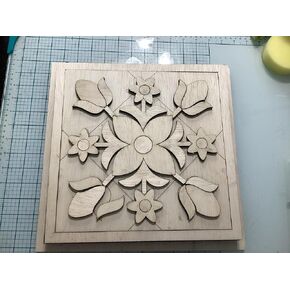 UNFINISHED Barn Quilt | Applique Quilt Square | Quilt Block | Appliqué Barn Quilt KIT measuring 12 x 12 inches. CO2 Laser cut. Country Decor Quilt. BOHO flair. Can be used for Sign Making, Home Decor