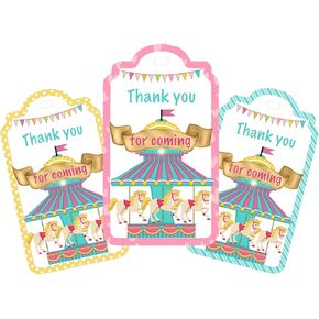 12 بطاقة شكر دائرية - ديكور لعيد الميلاد وحفلة استقبال الطفل - ملصقات مفضلة دوارة - مثالية لاحتفالات الكرنفال والمناسبات وحفلات السيرك - لوازم الحفلات الدوارة الساحرة in Kuwait