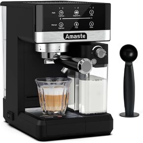 Amaste Espresso Machine, 20 Bar Cappuccino Machine With Touch Screen, Espresso Machine with Milk Frother for Home, 3-in-1 Latte Machine With Milk Tank for Espresso, Cappuccinos & Lattes, 1350W