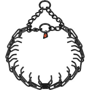 Herm. Sprenger Ultra-Plus Prong Dog Training Collar, Anti Pull Training Pinch Collar, Stainless Steel Black (3.0 mm x 17" Neck Size; 20" Chain Length) - O-Ring Version