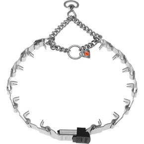 Herm Sprenger NeckTech Sport Stainless Steel Dog Training Prong Collar with ClicLock Buckle and Assembly Chain No-Pull Collar with Swivel D-Ring Made in Germany (20in (Neck Size up to 17in))