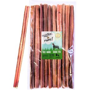 BULLYSTICKS & MORE 12 Inch Bully Sticks (Regular - 8 Pack) | Bully Sticks for Medium Dogs | 100% Grass Fed Beef | Dog Parents Choice Bully Stick Dog Chews | No Hide Bully Bones