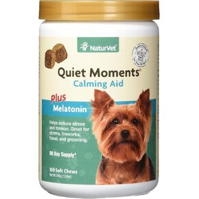 NaturVet Quiet Moments Calming Aid Plus Melatonin 180 Soft Chews 13.9OZ