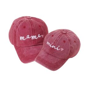 Mama and Mini Hats For Women, Cute Fall Mother Daughter Hats, Mom And Daughter Matching Hats, Mommy and Me Hats, Set of 2 Matching Toddler And Mommy Hats in Maroon.