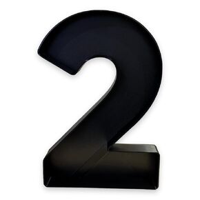 2 Number Serving Tray - Black, 3D Printed in USA, Perfect for Parties and Events, Durable PLA Material, Hand Washable