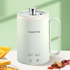 Small Portable Electric Kettle: 400ml Mini Hot Water Boiler Heater, 300W Travel Tea Coffee Kettle, Personal Health Stew Pot with Temperature Control, Timer, Keep Warm & Boil Dry Protection