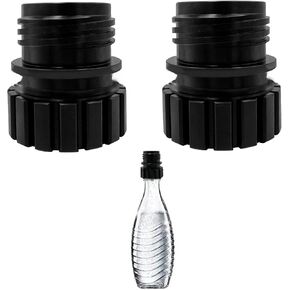 2PCS Quick Connect Sodas Bottles Adapter Crystal Glass Bottle Adaptor Cap Compatible with 0.7L Stream Soda Machine