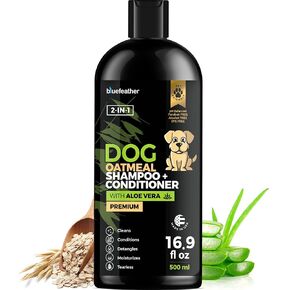 Lavender Oatmeal 2 in 1 Dog Shampoo and Conditioner for Dry Itchy Sensitive Skin - Moisturizing Hypoallergenic Shampoo - Oatmeal Wash with Aloe for Any Pet Dog Puppy or Cat 8 Fl Oz (Pack of 1)