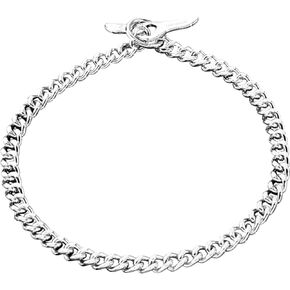 Herm Sprenger Chrome Plated Steel Dog Training Collar with Flat Narrow Round Links Toggle Closure Dog Chain for Small Medium Large Dogs Made in Germany (20 inches (50 cm))