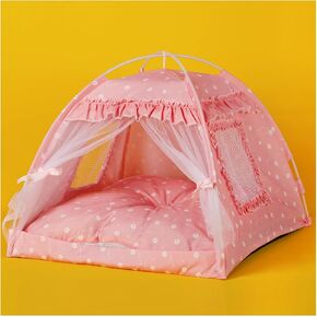Cat Princess Bed Tent House - Kitty Cute Tent Indoor,Small Dog House Indoor/Outdoor Cave Nest Bed Small Dog Tent for Cat,Puppy Tent (15.7"x15.7"x14.5"/Pink)