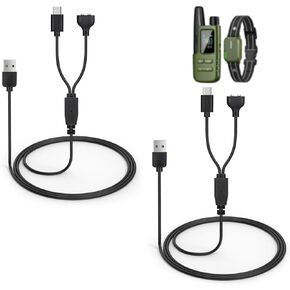 2-Pack Dog Shock Collar Charger Cord Replacement for Jugbow Training Collar, 2-in-1 Magnetic and USB C Charging Cable