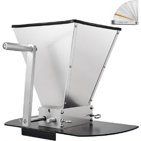 2 Roller Malt Mill Manual Grain Crusher Grain Mill for Wine Brewing Wheat Barley Crusher Stainless Steel Roller Mill with Metal Base Handle Grain Grinder for Electric Drill