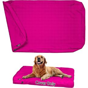 Dog Bed Cover Replacement Washable, Waterproof Large Pet Canvas Dog Crate Kennel Removable Covers with Zipper, 40x27x4 Inches(Pink)