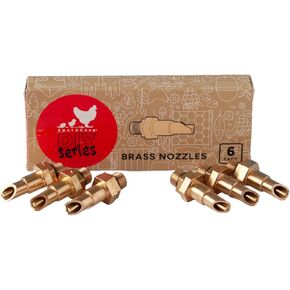 RentACoop DIY Waterer Kit – Six (6) Pack Horizontal Brass Nozzles – Great for Rabbits, Guinea Pigs, Ferrets and Other Small Animals