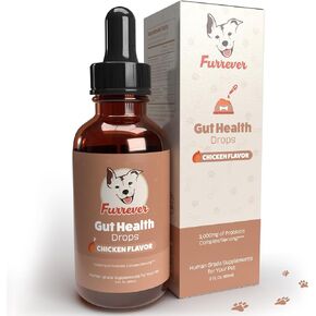 Gut Health Probiotics for Dogs - Promotes Digestive Health to Sooth and Protect - Supports Occasional Diarrhea, Healthy Skin, Bowel Support, Allergies, Itching, & Gas - Chicken Flavor, 2oz