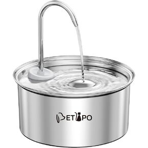 Cat Water Fountain Stainless Steel: 108oz/3.2L Cat Fountain for Drinking, Pet Fountain Water Bowl Dog Drinking Dispenser Cat Feeding & Watering Supplies, Super Quiet Kitty Spout for Cats Dogs