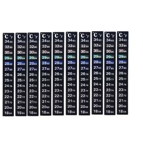 10 PCS Adhesive Thermometer Strip, Aquarium Thermometer Strip Thermometer Stickers Digital Temperature Display 18-34°C for Aquarium Fridge