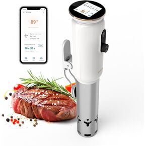 WiFi Sous Vide Cooker ISV-101W-INKBIRD 1000 Watts Sous Vide Machine Thermal Immersion Circulators 3D Water Circulation Heating with App Preset and Machine Recipes, Pre-alarm |Best Gift (White)