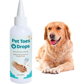 Dog Paw Cleaner, Pet Toes Drops, Itch Relief for Dogs, Gentle Deodorant, Cleaning Unpleasant Odors & Dirt, 3.4oz