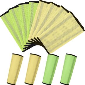 Set of 8 Mesh Fly Boots for Horse Loose Breathable Mesh Horse Boots Protective Horse Leg Wraps Horse Leggings for Preventing Flies and Mosquitoes Bites (Grass Green Light Yellow)
