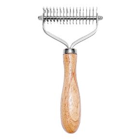 Pet Hair Removal Comb Solid Wood Metal Pet Brush Bilateral Grooming Tool Matting And Grooming Of Tangled Hairs For Cats, Large Dogs, Small Dogs