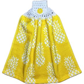 Crochet Top Kitchen Towel 100% Cotton Very Absorbent Terry Cloth Towels For Kitchen Bathroom, And Laundry Room. (BIG STRAWBERRIES)