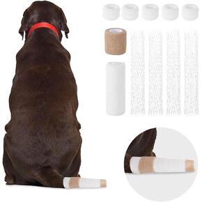 Dog Tail Protector Dog Ends Starter Pack Happy Tail Dressing Vet Wrap for Dog Cat Pet Animals