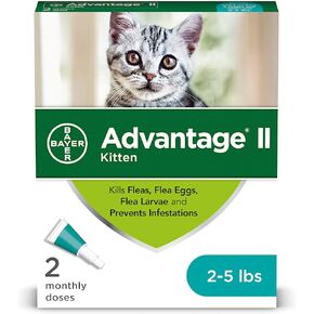 Advantage II Once-A-Month Topical Kills Flea for Kitten, Count of 2.041 LB