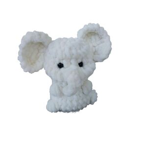 Elephant Plush Stuffed, Crochet Stuffed Animals, Handmade Knitted Amigurumi Elephant, soft Sensory Squish toy For Baby Kids, Handmade Crochet Toys, 5.3’’ high (light blue)