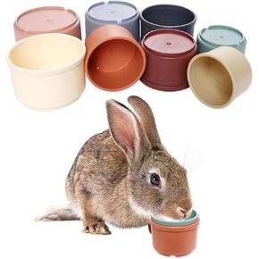 8 Pcs Stacking Cups for Rabbits, Multi-Colored Bunny Toys of Different Sizes, Rabbit Toys for Boredom, Nesting Cups Toys for Small Animals Hiding Food and Playing