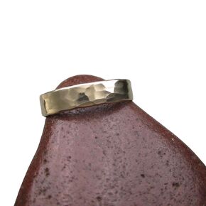 Gold Toe Ring, Hammered Texture
