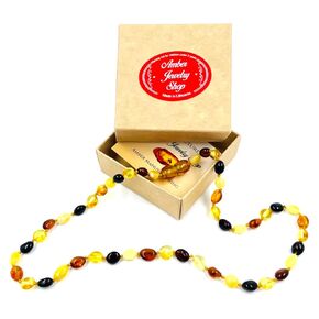 Baltic Amber Necklace 12.5 inches Unisex Amber Jewelry - Amber Beads Necklace