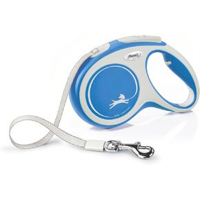FLEXI New Comfort Retractable Dog Leash (Tape), Ergonomic, Durable and Tangle Free Pet Walking Leash for Dogs Up to 55 lbs, 16 ft, Medium, Blue