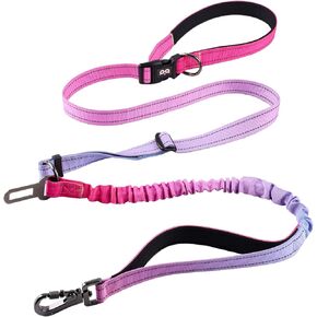 QQPETS Hands Free Dog Leash with Car Seat Belt, Adjustable No Pull Bungee Dog Running Waist Leash, Versatile Crossbody Rope for Walking, Jogging and Hiking in Kuwait
