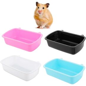 4 Pcs Small Animal Feeder Bowl Basic Dish for Hamster Mice Rat Hedgehog Small Pet