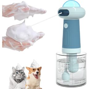 Dog Shampoo Dispenser, UFO Dog Shampoo Sprayer, Electric Foaming Shampoo Dispenser for Dog and Cat Washing, for Bathtub, Kitchen Sink, Bathroom Cleaning,Blue