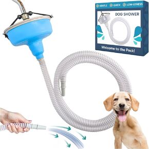 5-MinutePetBath Quick and Gentle Dog Shower Attachment for Shower Head, Portable Pet Wash Station, Dog Washing Kit, Pet Shower Attachment, Dog Shower Head, Shower Hose Attachment, Dog Washing - Blue