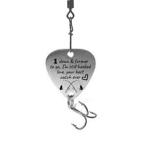 1 Year Anniversary Gifts 1 Down & Forever to Go I'm Still Hooked Love Your Best Catch Ever Fishing Lure,Christmas Valentines's Day Fisherman Gifts for Husband and Boyfriend