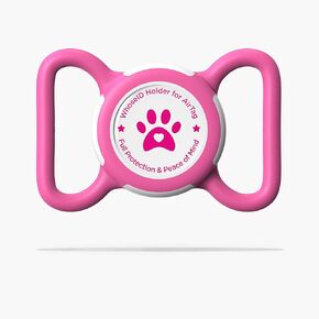 Airtag Dog Collar Holder, Durable & Lightweight Airtag Case, Slide-on Waterproof Protective Air Tag Holder for Dog Collar - for Dogs and Cats (Rose, Medium)