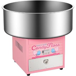 Electric Candy Cotton Maker Commercial Candy Cotton Machine for Kids with 20 Inch Stainless Steel Bowl Party Home Festival Pink