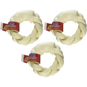 Cadet Rawhide Treats Gourmet 5" Braided Rawhide Donut Pack of 3